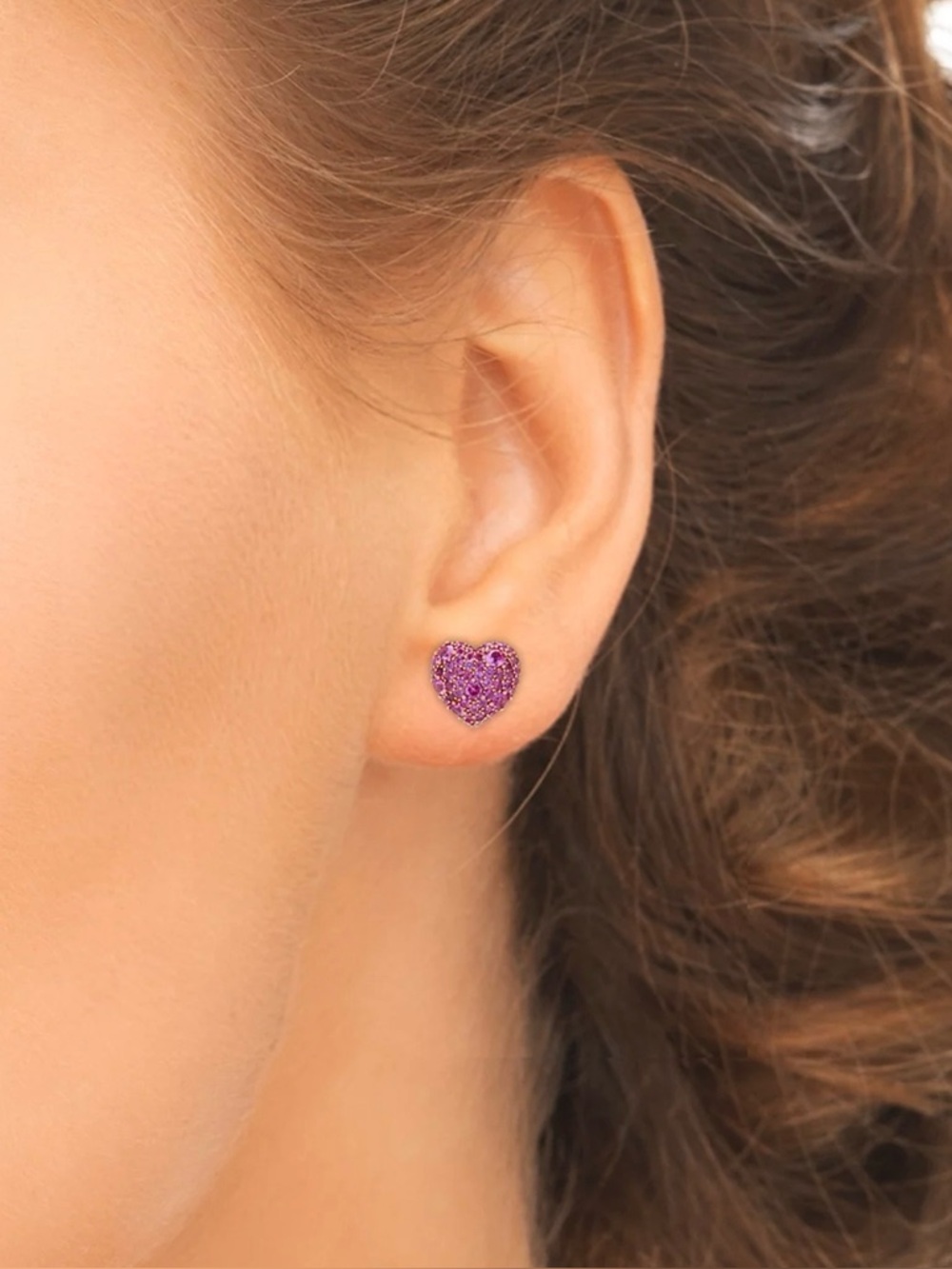 RH Macys Pink Sapphire Heart Necklace and Earrings Set - Picture 12 of 13